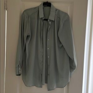 Light green satin effect zara blouse